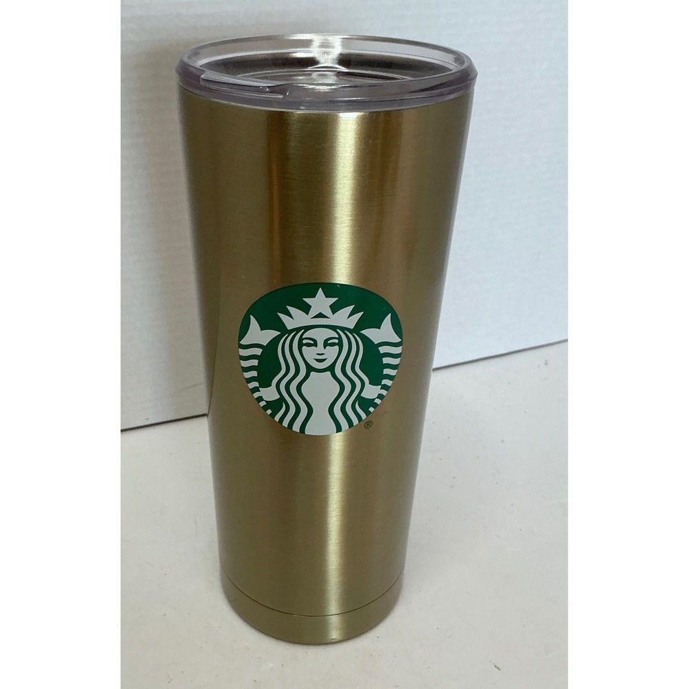 Starbucks Gold Stainless Steel Tumbler 20oz Vacuum Insulated Siren‎ Logo 2021